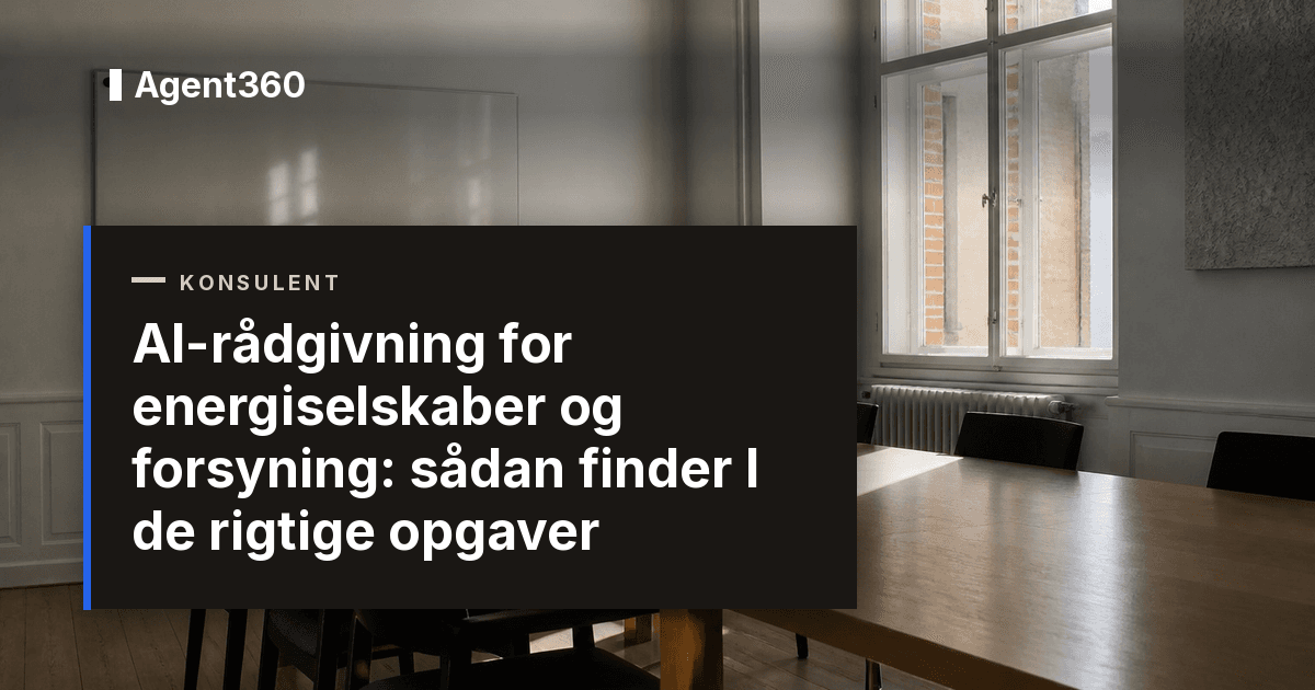 AI-rådgivning for energiselskaber og forsyning: sådan finder I de rigtige opgaver